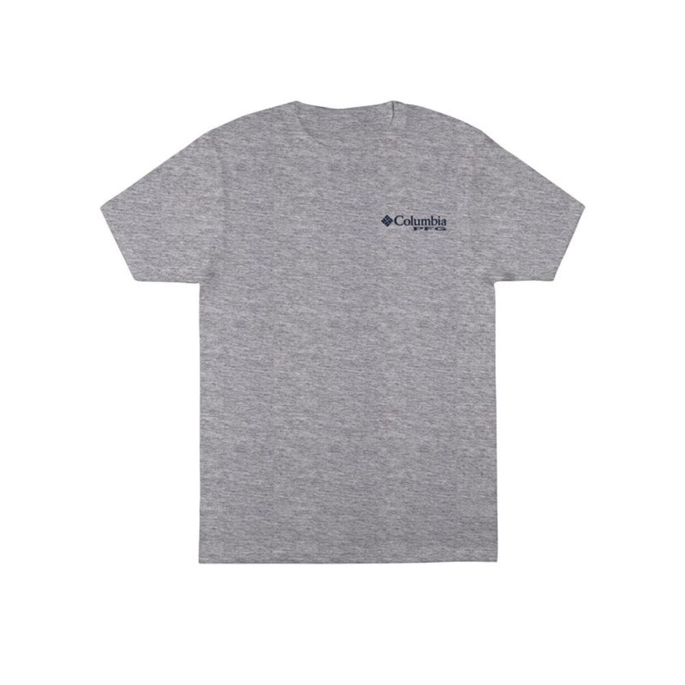 COLUMBIA SPORTSWEAR CO. Mens Fishing Gray Classic Fit T-Shirt S